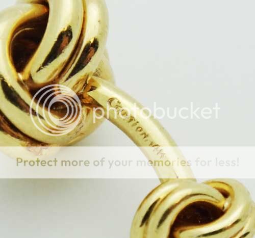 Cartier Double Knot 14K Yellow Gold Diamond Cufflinks  