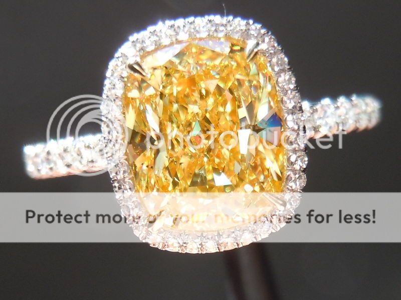 canary yellow diamond halo ring
