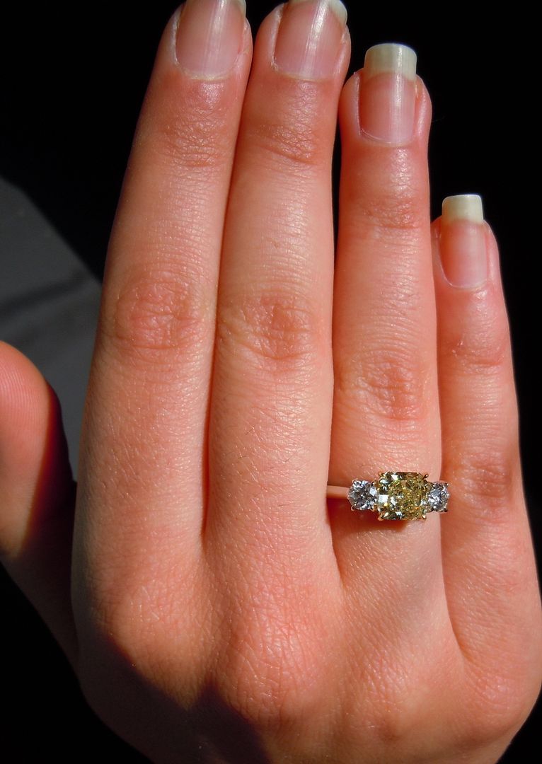 natural yellow diamond ring