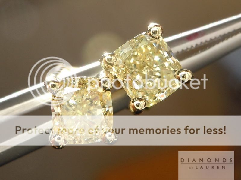 fancy light yellow diamond earrings