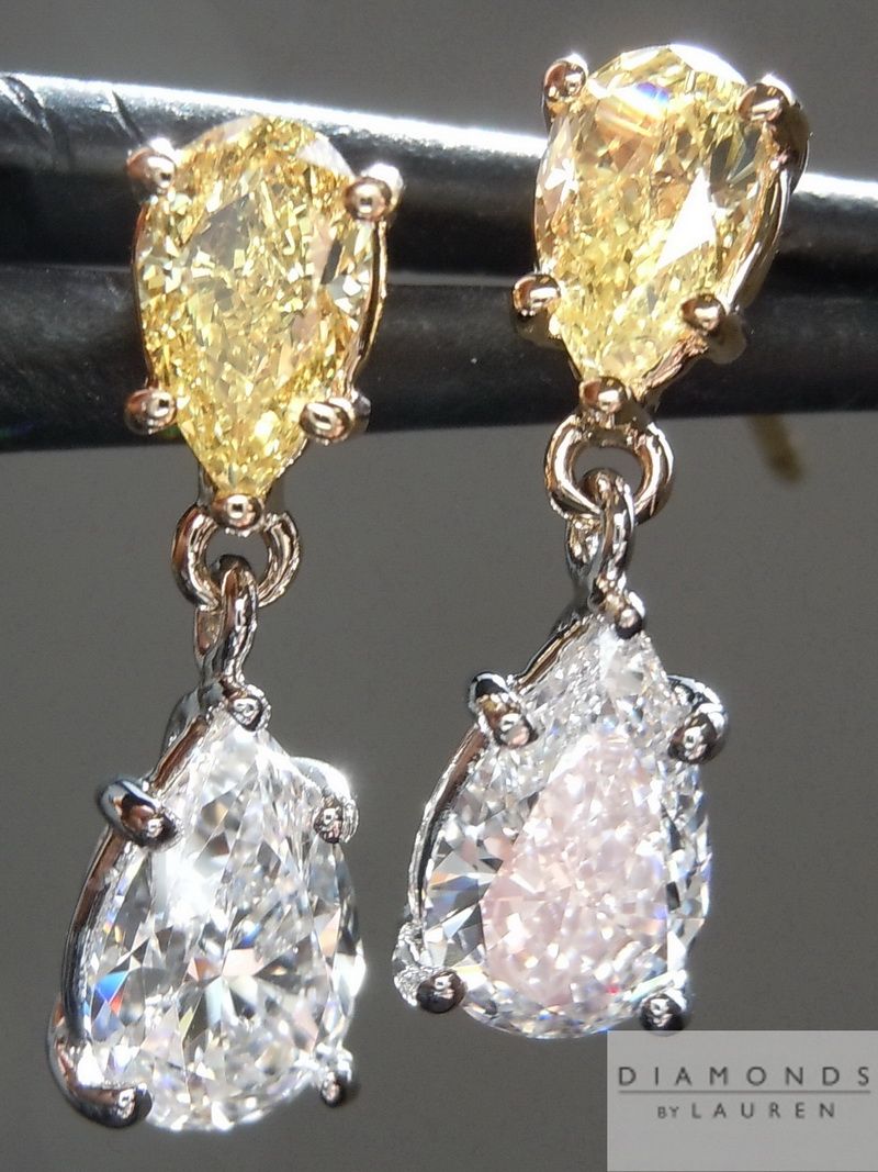 natural yellow diamond earrings