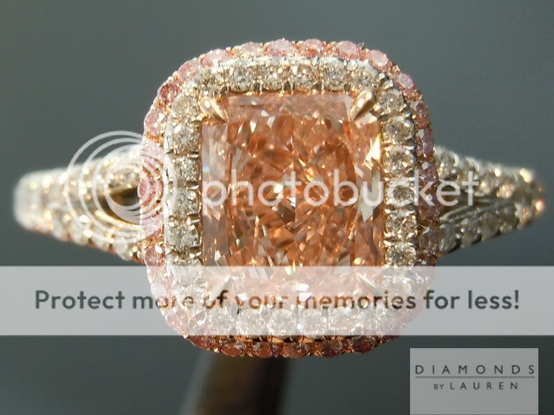 fancy light orangy pink diamond ring
