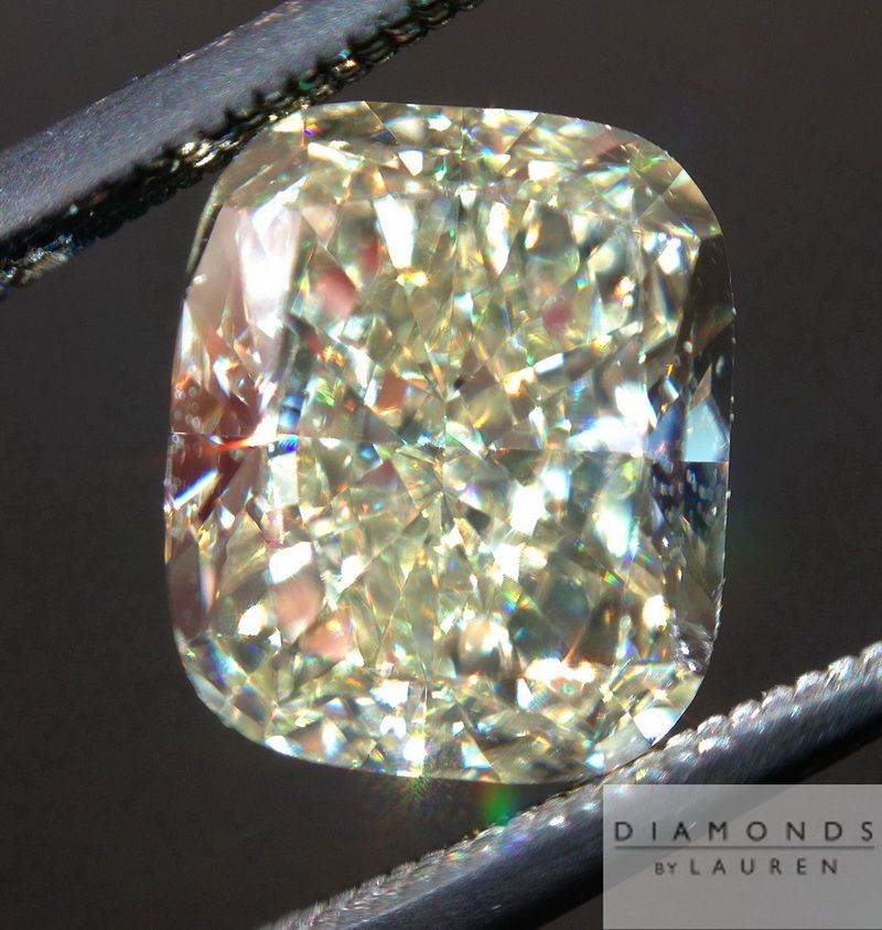 yellow cushion cut diamond