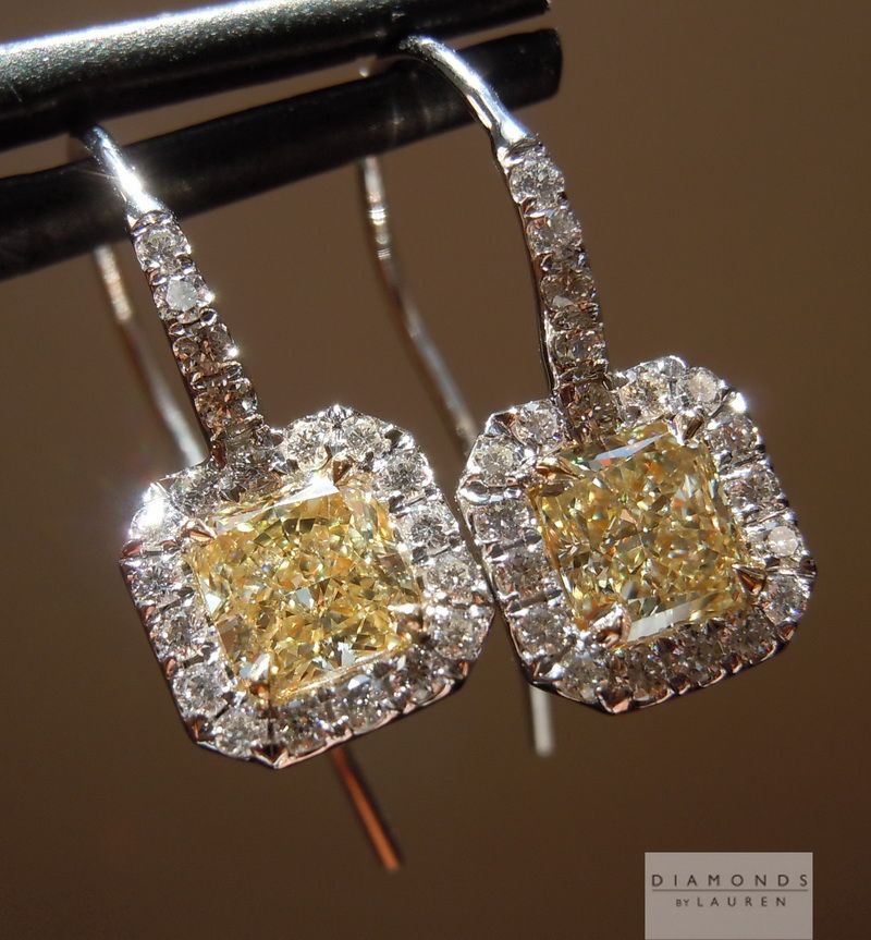 radiant cut diamond earrings
