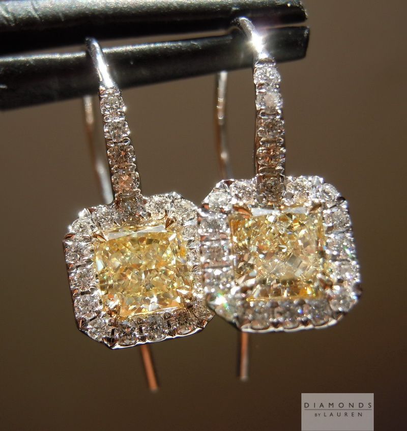 yellow diamond earrings