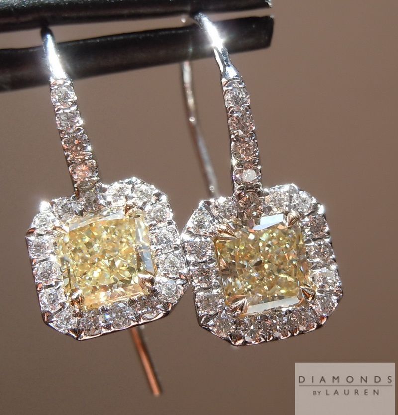 natural yellow diamond earrings