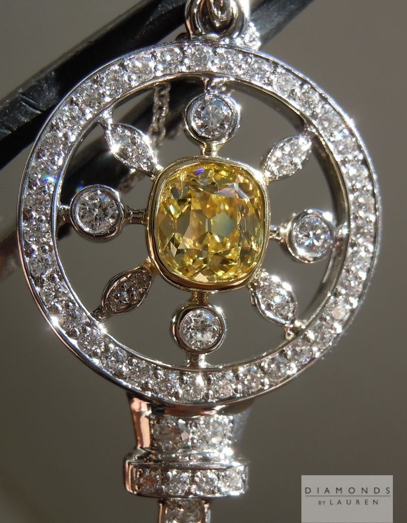 natural yellow diamond pendant