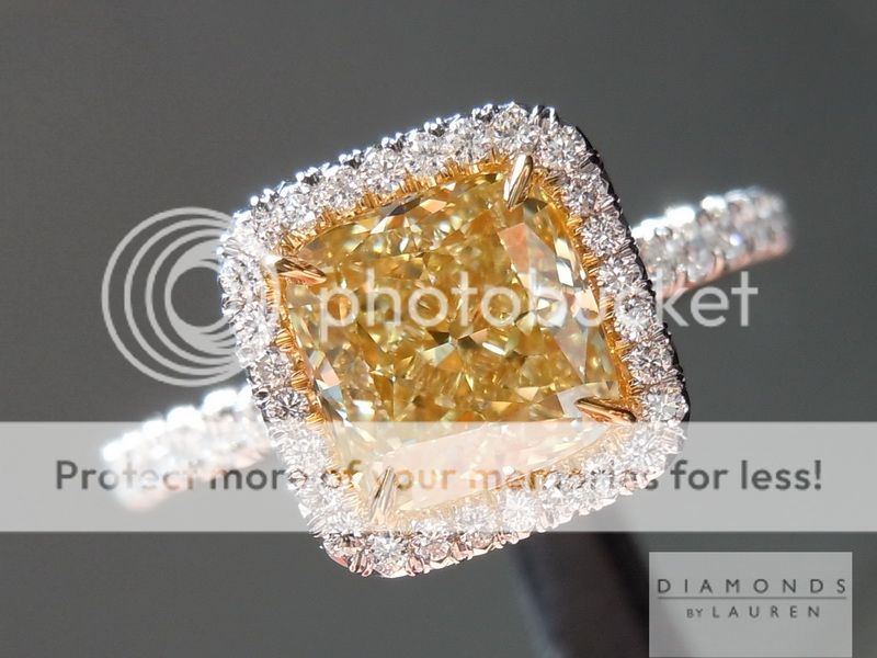 yellow diamond halo ring