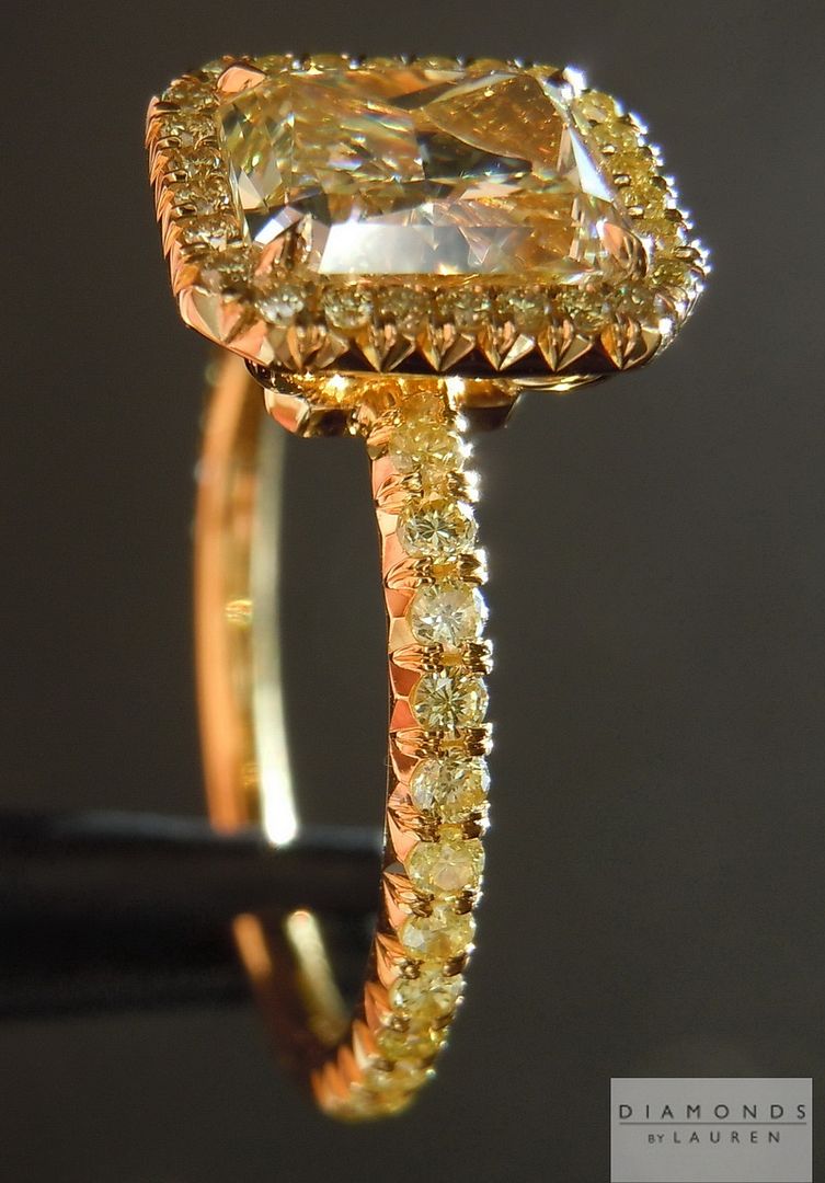 yellow diamond halo ring