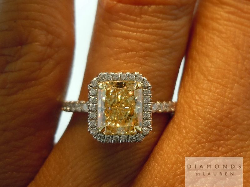 natural yellow diamond ring