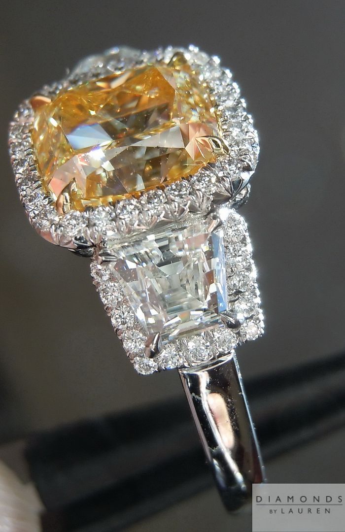natural yellow diamond ring