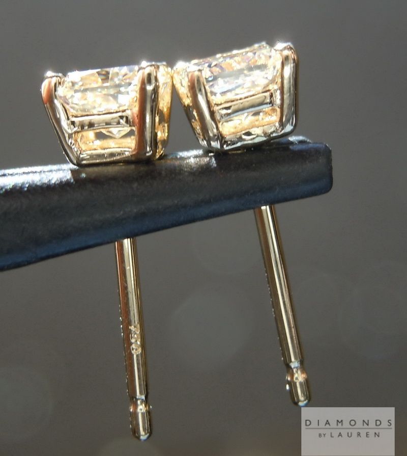 yellow diamond stud earrings