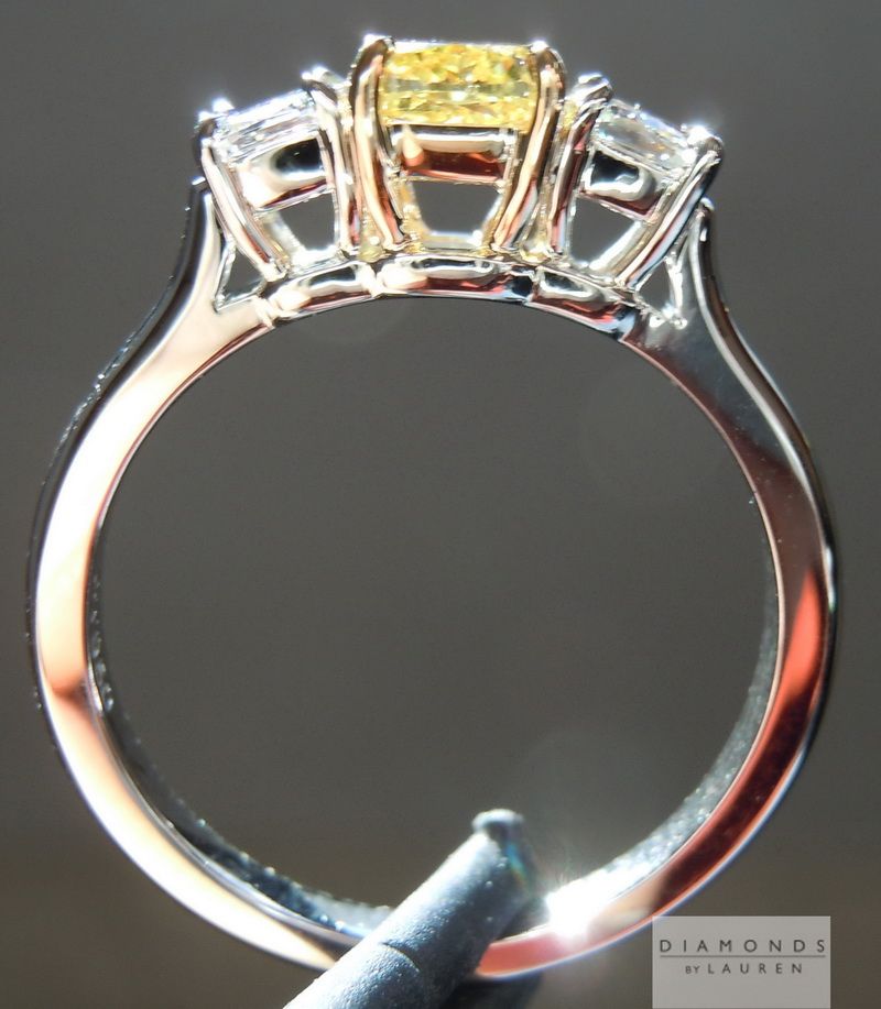 colorless and yellow diamond engagement ring