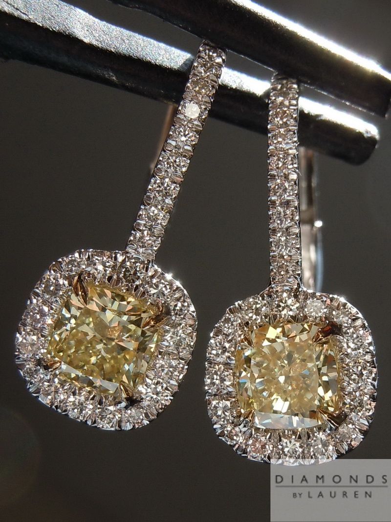 cushion cut diamond earrings