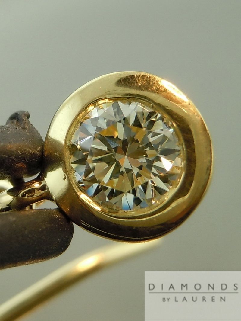 bezel set diamond earrings