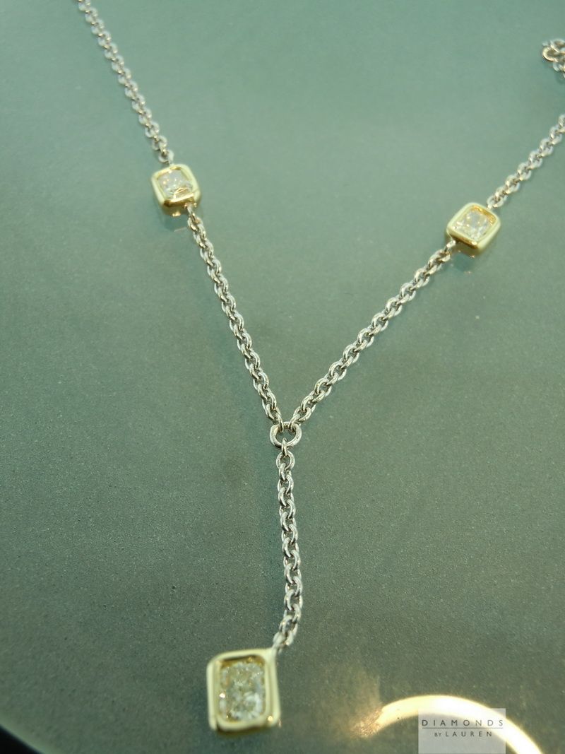 fancy light yellow diamond necklace