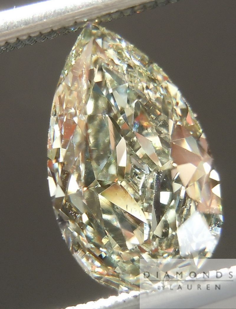 yellow pear shape diamond
