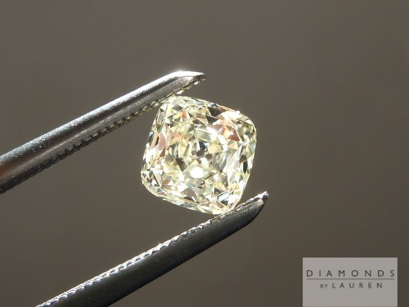 light yellow cushion cut diamond