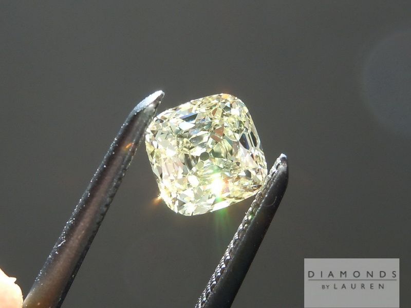 yellow cushion cut diamond