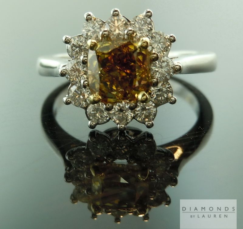 brown diamond halo ring