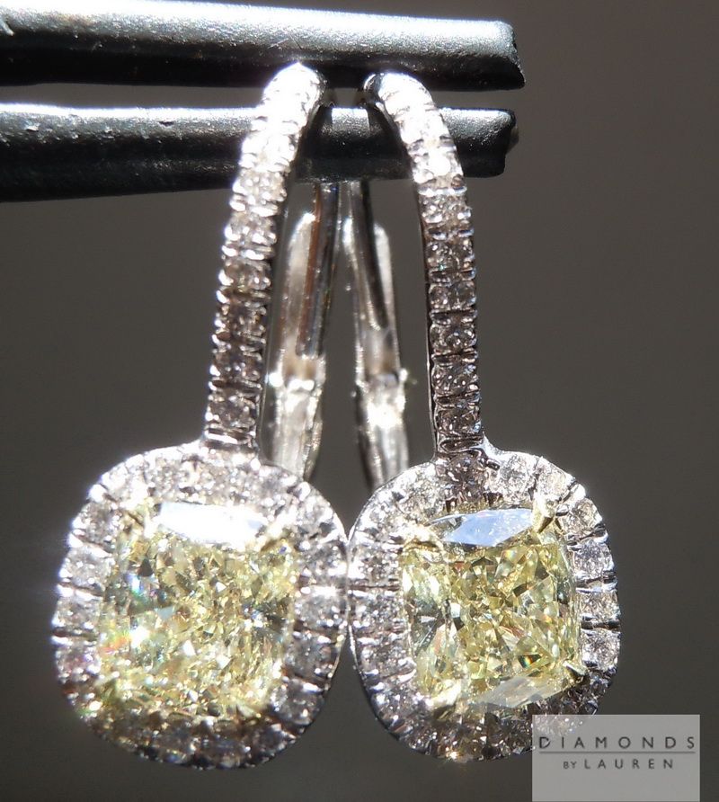 natural yellow diamond earrings
