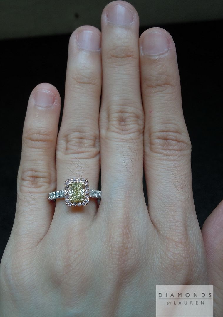 yellow and diamond engagement ring pink diamond engagement ring