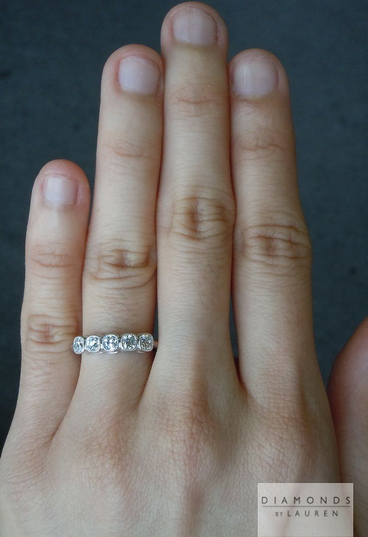 old mine brilliant five stone ring