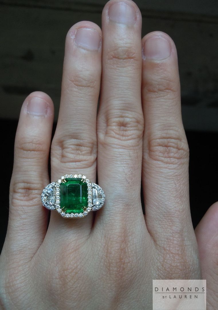 emerald and diamond halo