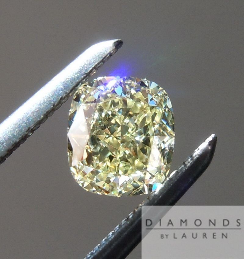 yellow cushion cut diamond