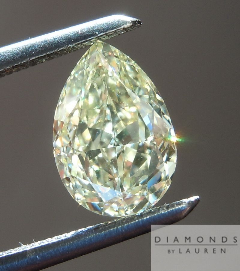 yellow pear shape diamond