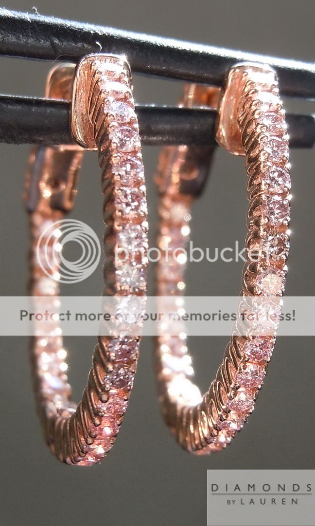 pink diamond hoop earrings