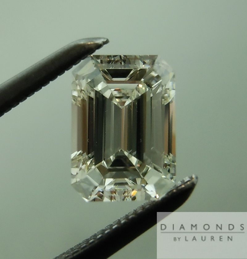 colorless emerald cut diamond