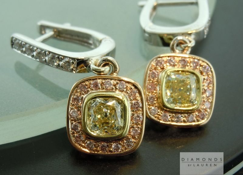 yellow diamond earrings