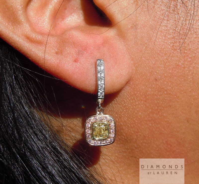 pink diamond earrings