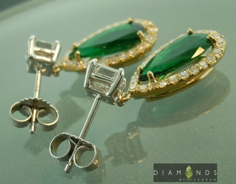 emerald and diamond earrings