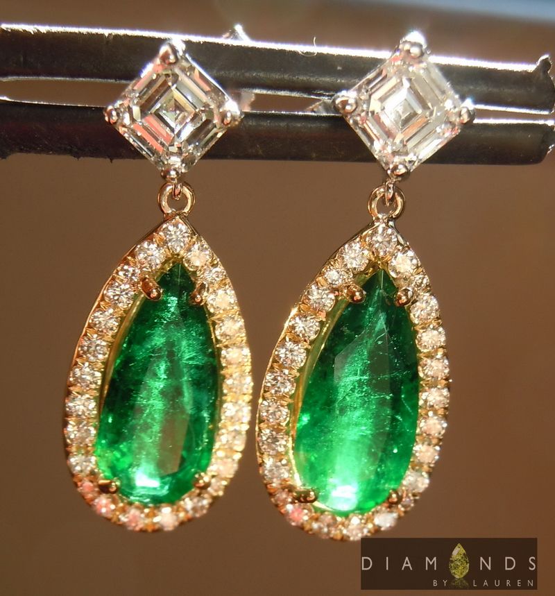 emerald and diamond earrings