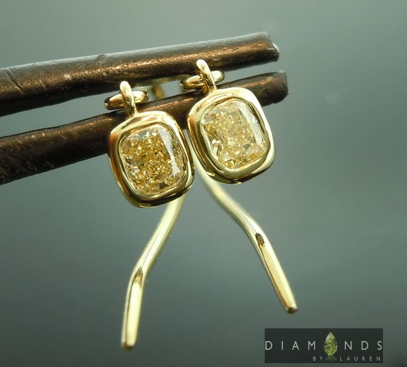 fancy light yellow earrings