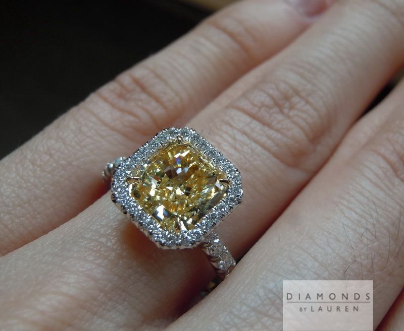natural yellow diamond ring