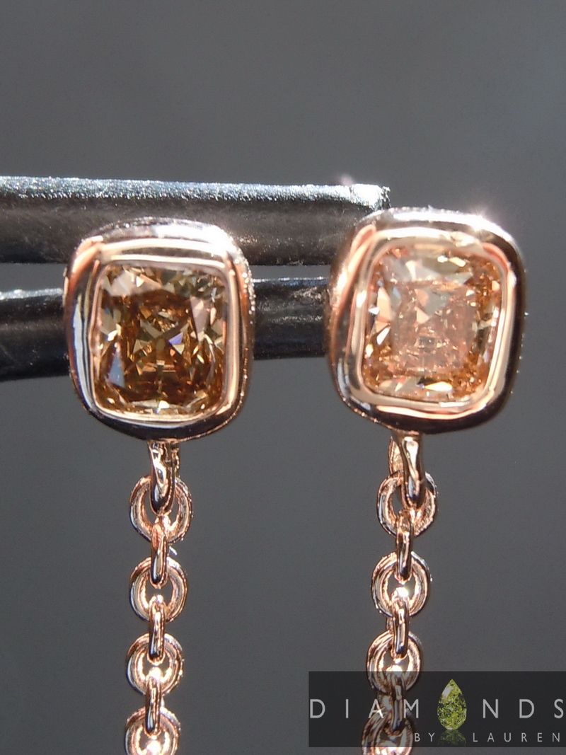 cushion cut diamond earrings