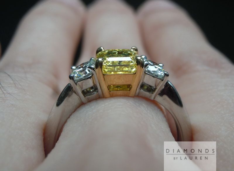 vivid yellow diamond ring