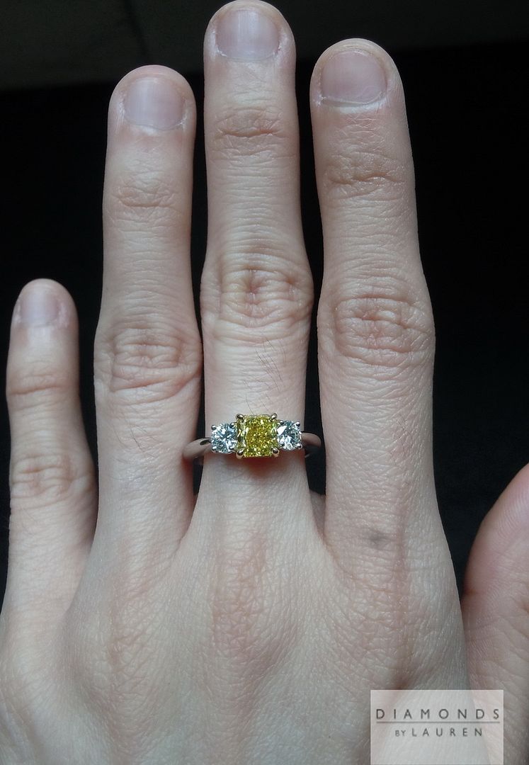 vivid yellow diamond ring