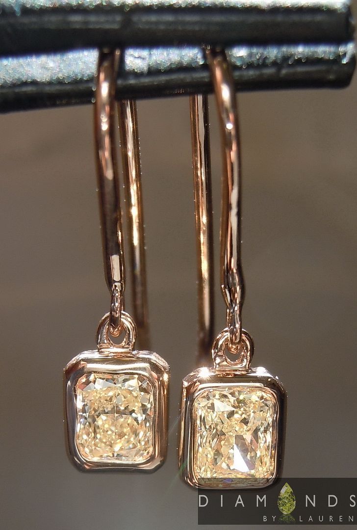 yellow radiant cut diamond earrings