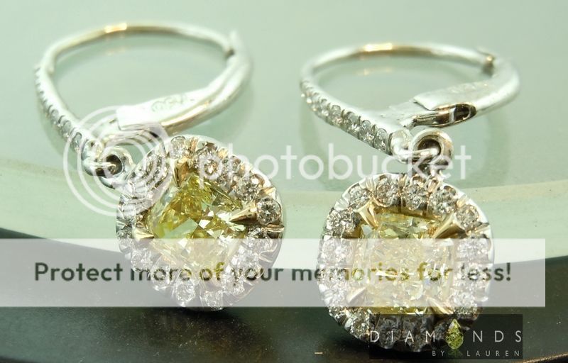 yellow radiant cut diamond earrings