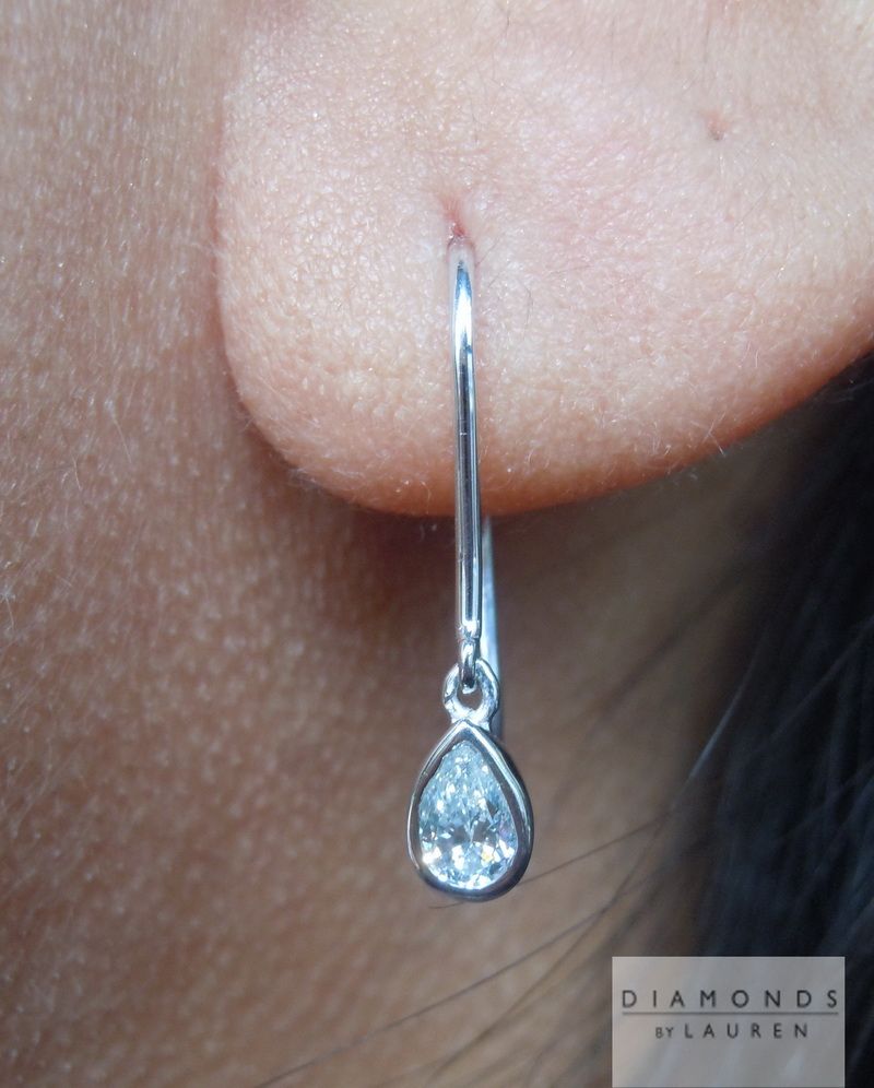 pear shape diamond dangle earrings