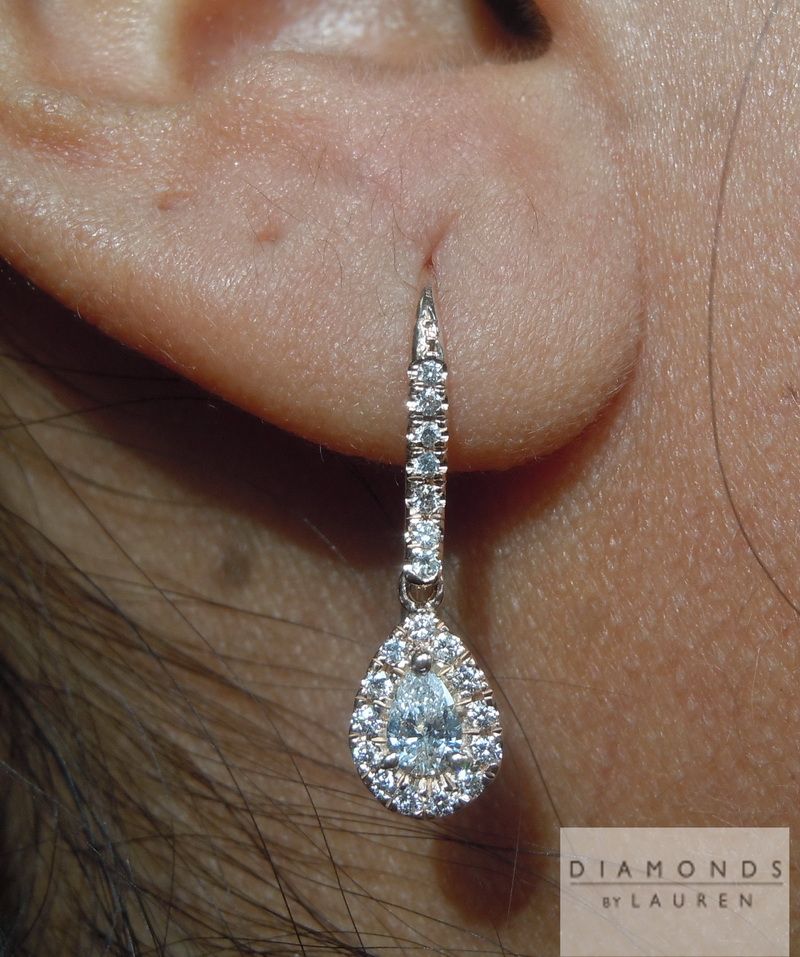 diamond halo earrings