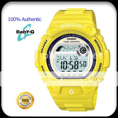   BABY G * Shock Resist * LIMITED EDITION * Tide Graph * Yellow BLX101 9