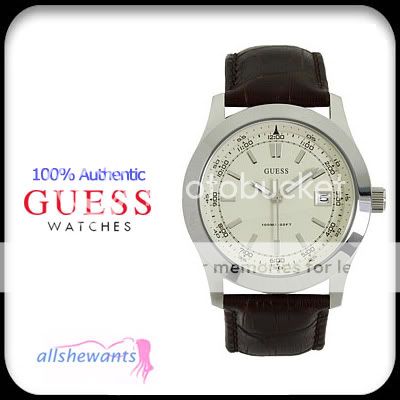 NEW GUESS WATCH for MEN * Brown Leather Strap * U85096G2 NWT  